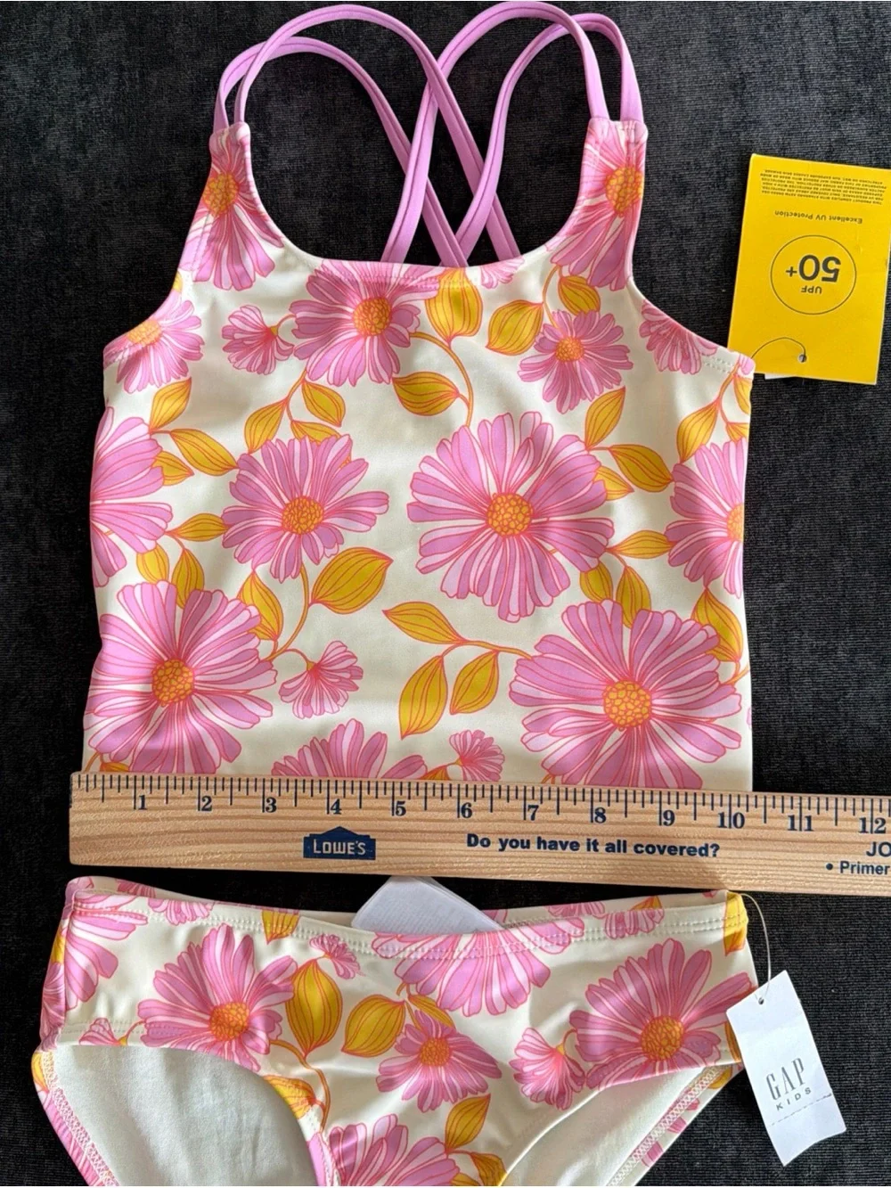 Gap Girls Two-Piece Floral Tankini Set - Pink & Yellow Flowers